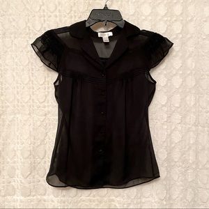LOFT sheer black blouse